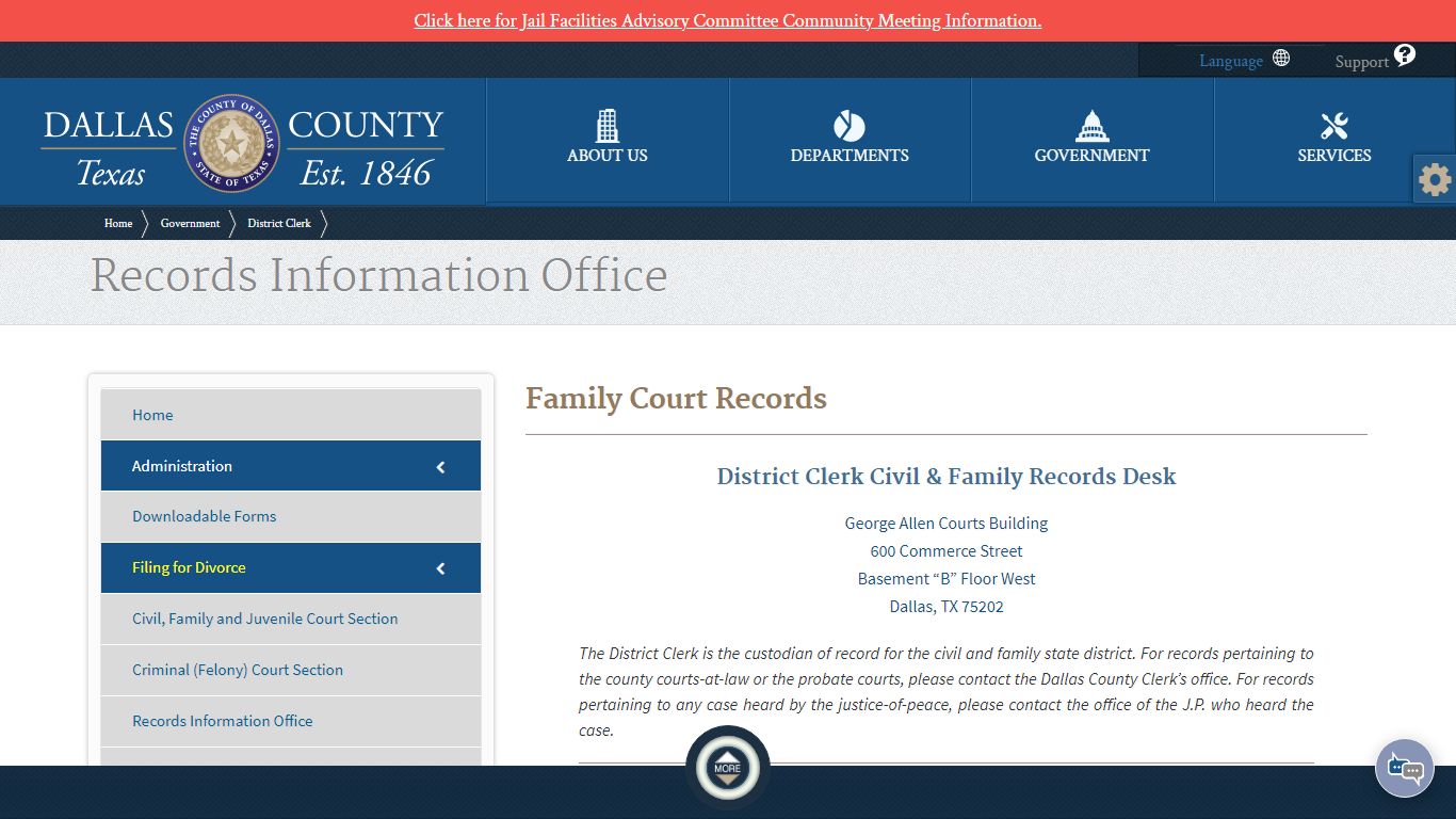 District Clerk | Family Court Records - Dallas County